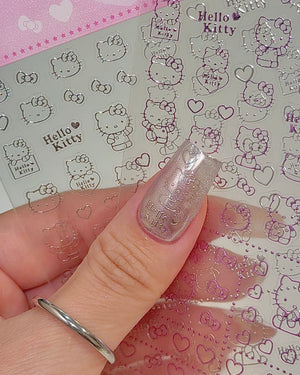 【AURA GLITTER】Iron-flavored Kitty Nail Stickers