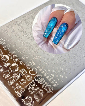 【AURA GLITTER】Kitty Nail Plate Stamping