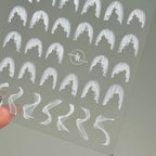 【AURA GLITTER】[Self-made] Wedding Silhouette Nail Sticker Lace Chiffon