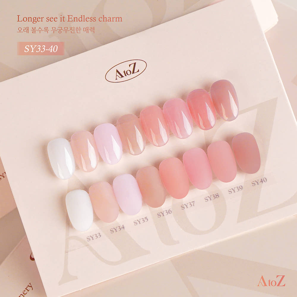 【AtoZ】Syrup Gel 40 Types Open Set Display Rack + Chart Board Included This Month's Art Gel Nail