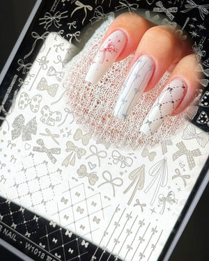 【AURA GLITTER】Ribbon Nail Plate Stamping