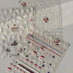 【AURA GLITTER】3 types of Santa lettering reindeer nail stickers with winter Christmas patterns
