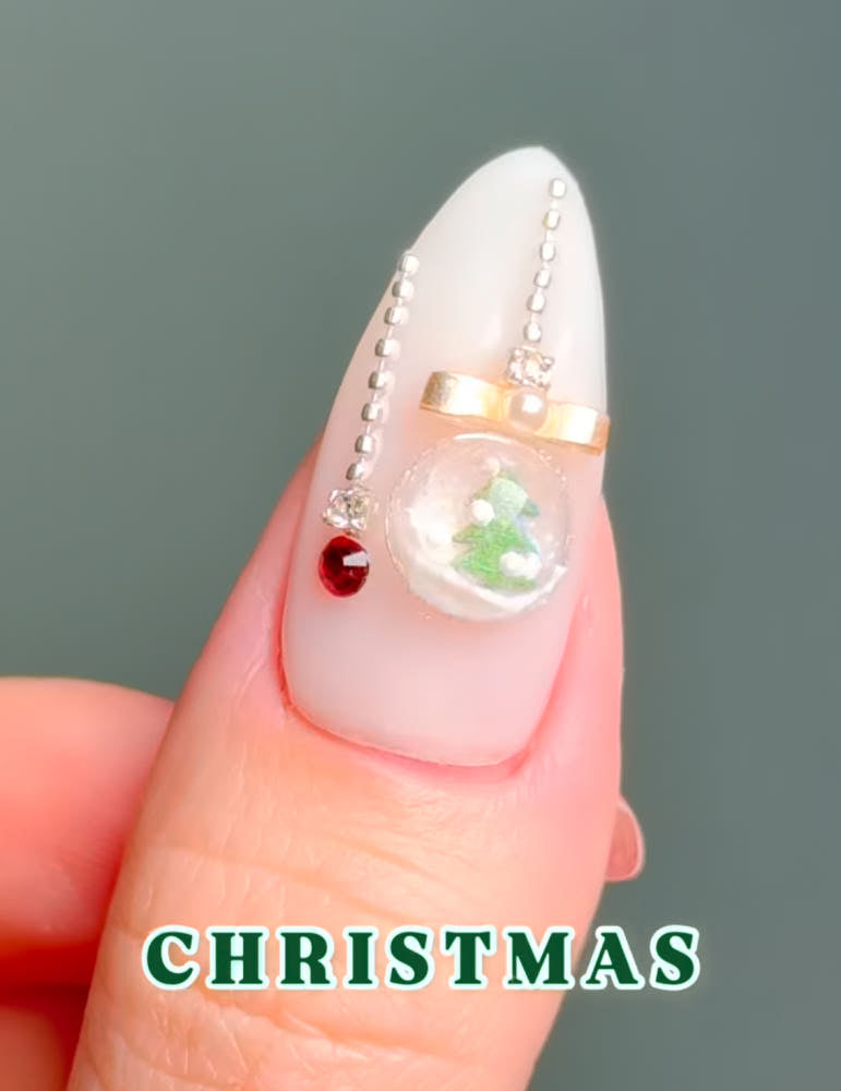 【AURA GLITTER】Rudolph Heart Nail Sticker Christmas Winter