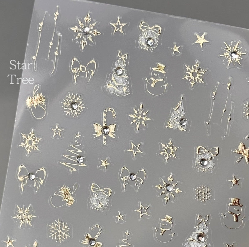 【AURA GLITTER】Star Tree Nail Stickers Christmas Winter
