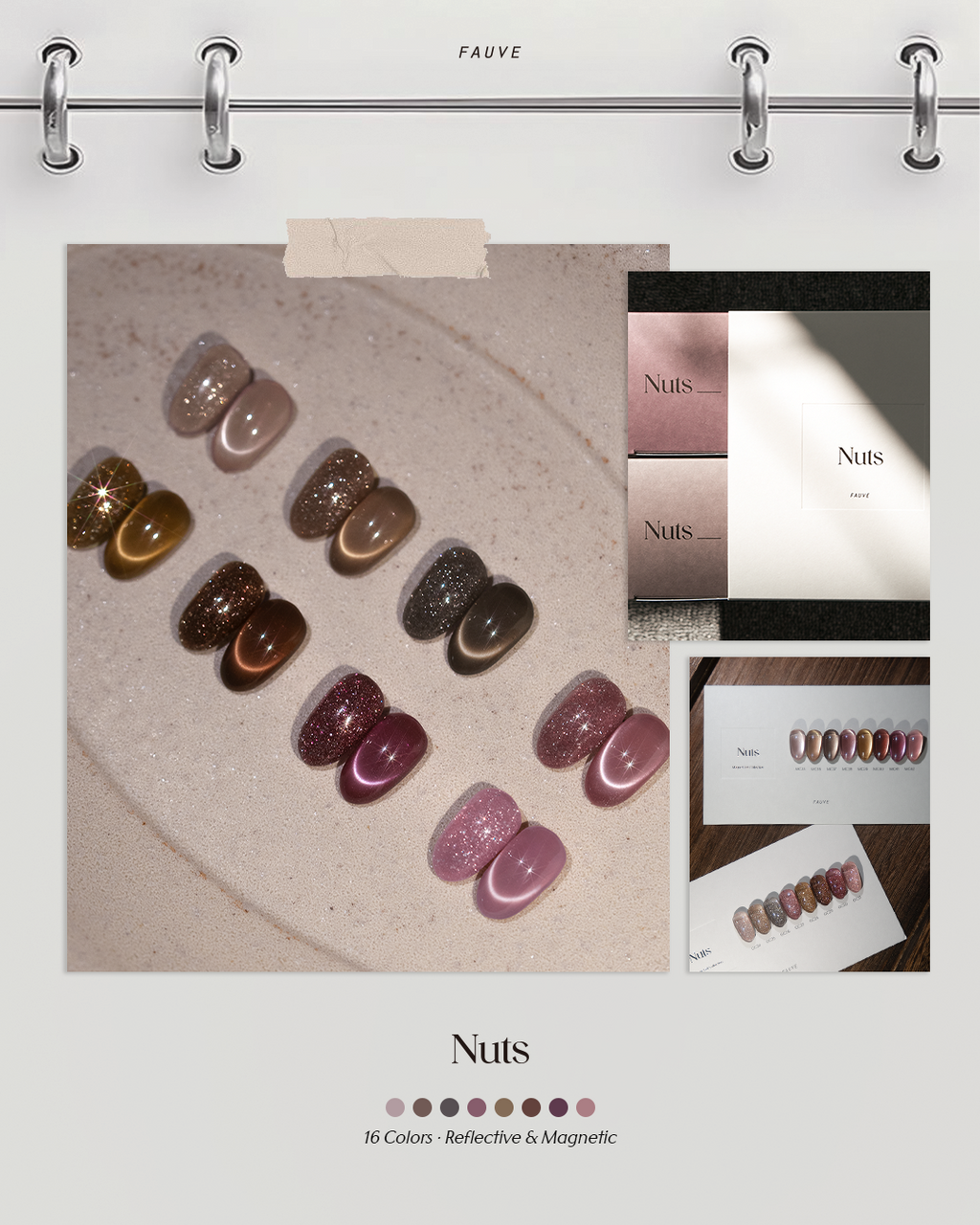 【FAUVE】Nuts: Reflective & Magnet Collection 16-piece set